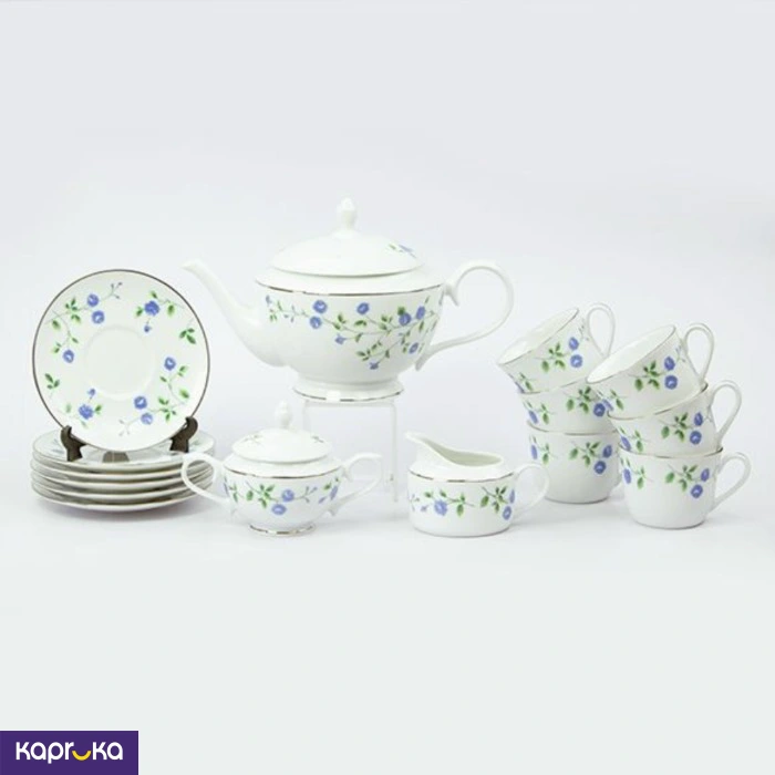 Blue Rose 17 Pieces Tea Set