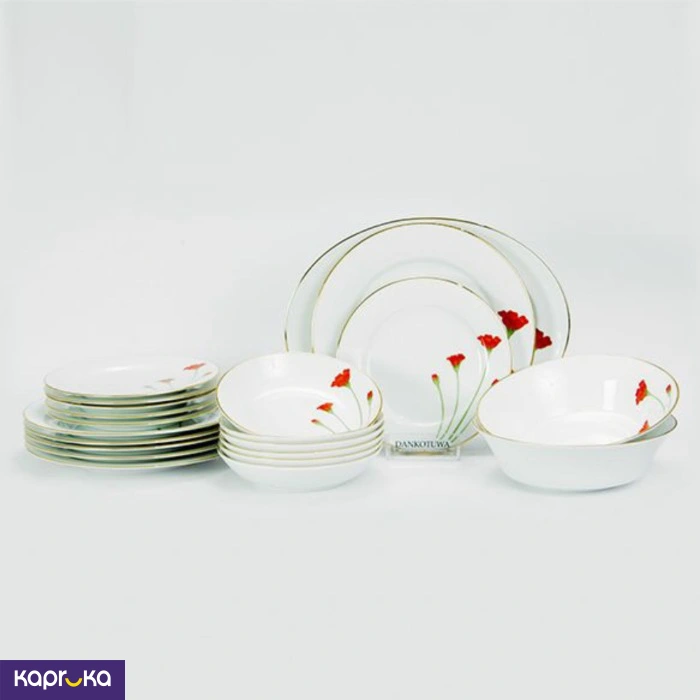 Red Flower 21 Pieces Dinner Set