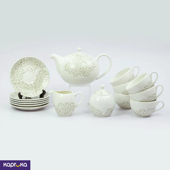 Green Leaf 17 Pieces Tea Set