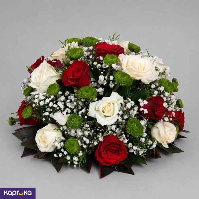 Royal Red And Ivory Rose Posy