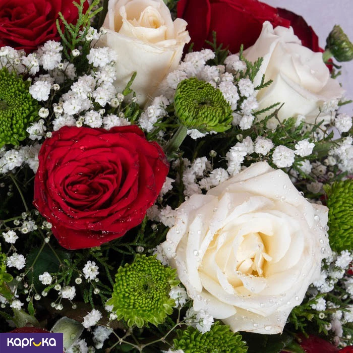 Royal Red And Ivory Rose Posy