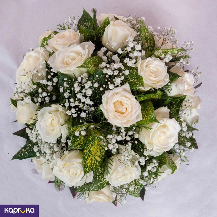 Ivory Velvet And Frost Posy