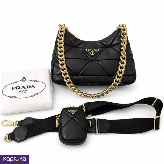 Prada Quilted Leather Shoulder Bag A Grade With Box