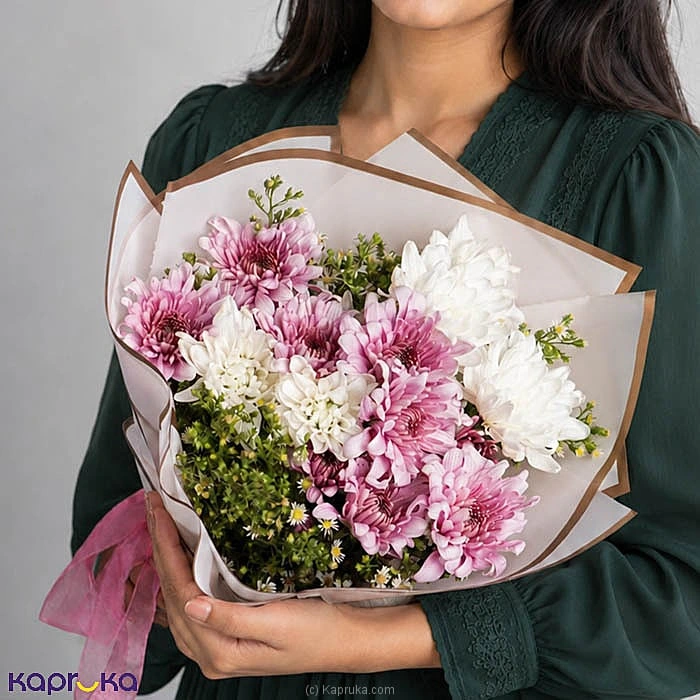 Virelle Purple White Chrysanthemum Bouquet