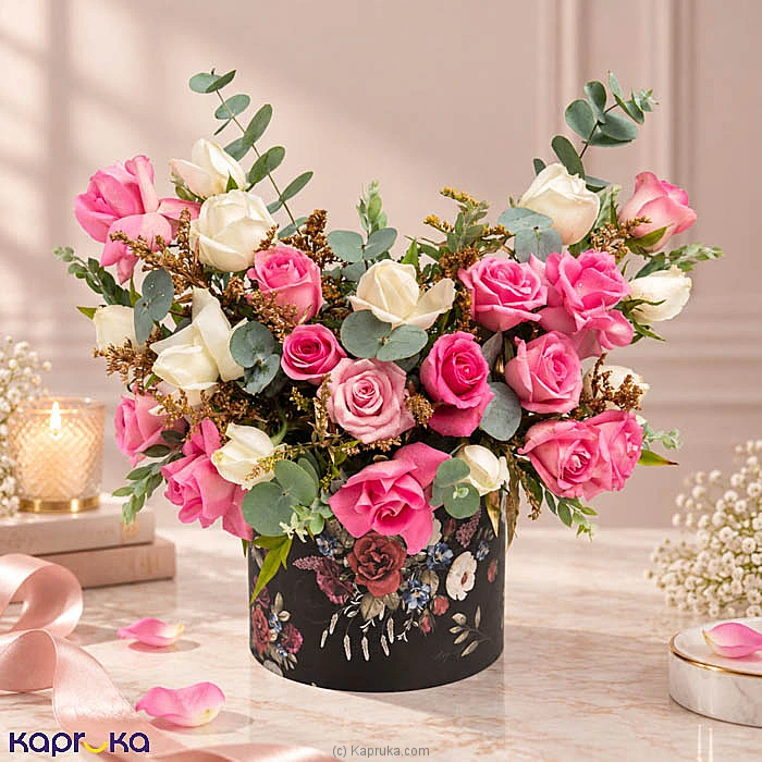 Roseluxe 12 White 13 Pink Roses Flower Arrangement