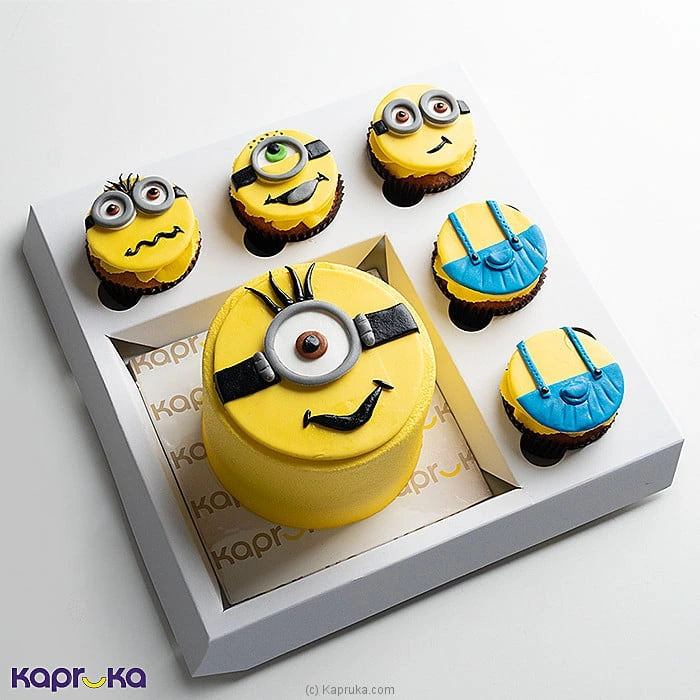 Minion Mania Cake And Cupcake Delight With Minion Plush Toy