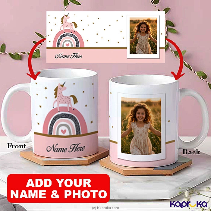 Personalized Kids Unicorn Rainbow Photo Mug For Children s Day - 11oz