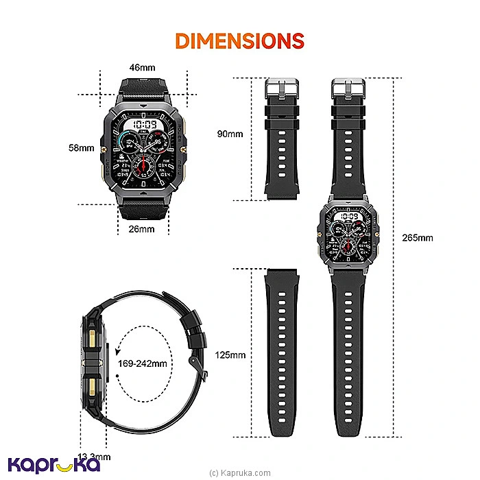 OUKITEL BT101 Waterproof Rugged Military Smart Watch - BT101
