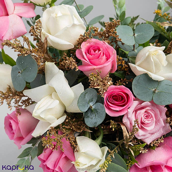 Roseluxe 12 White 13 Pink Roses Flower Arrangement