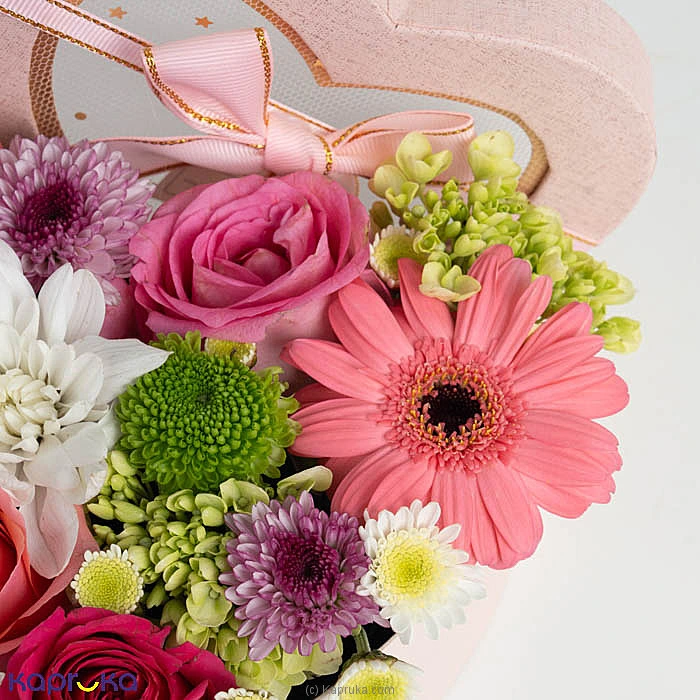 Pink Serenity Pink Red Roses Heart Shaped Flower Arrangement