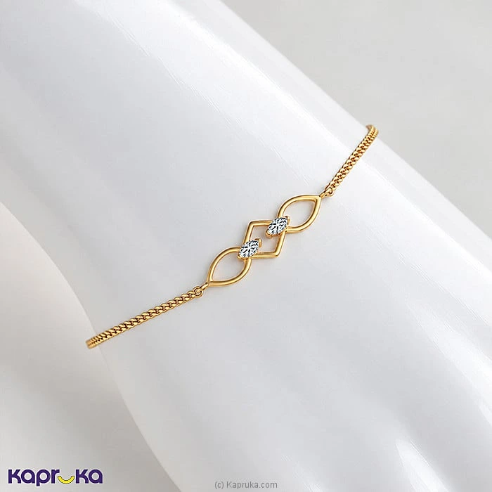 Mallika Hemachandra 22kt Gold Bracelet Set With Cubic Zirconia (B586 1)