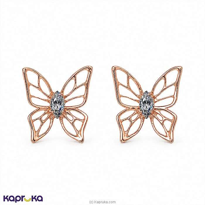 Mallika Hemachandra 18kt Rose Gold Pendant And Ear Stud Set With Cubic Zirconia (P2383 2 3) (E1334 3)