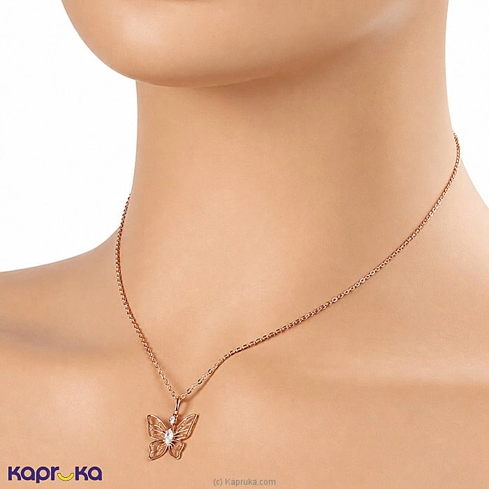 Mallika Hemachandra 18kt Rose Gold Pendant And Ear Stud Set With Cubic Zirconia (P2383 2 3) (E1334 3)