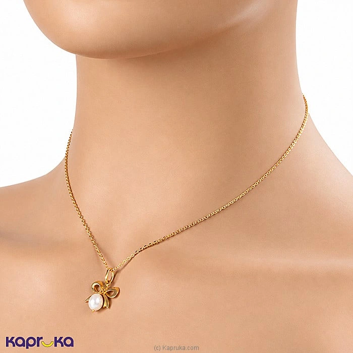 Mallika Hemachandra 22kt Gold Pendant And Ear Stud Set With Pearls (P81 1) (E17 4)