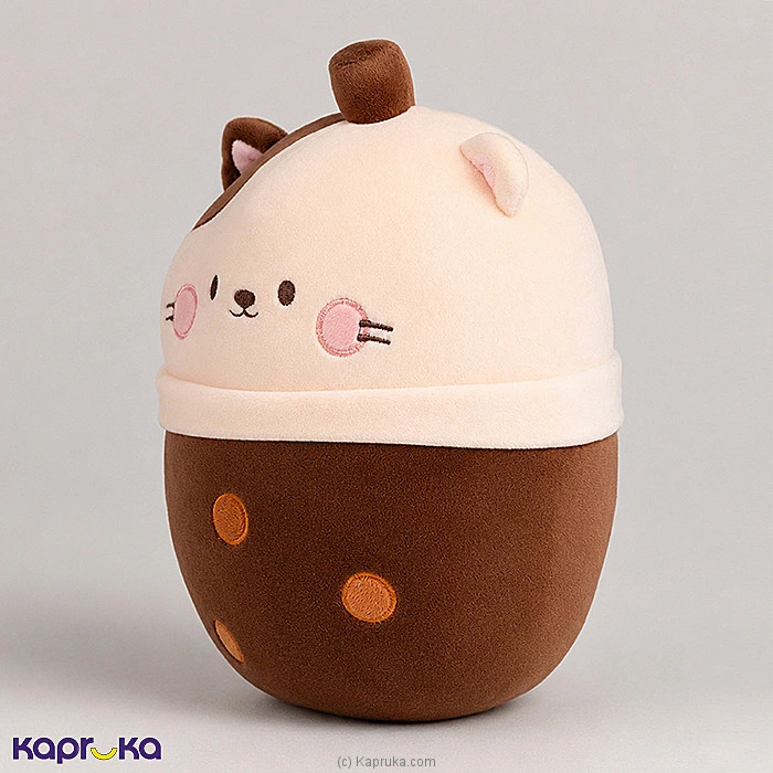Mocha Kitty Bubble Tea Plush Toy - 10 Inch