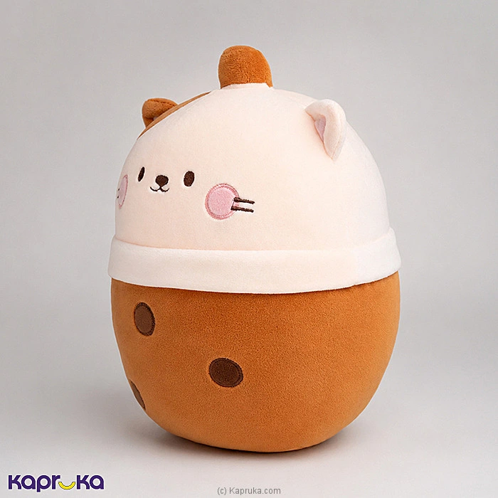 Caramel Kitty Bubble Tea Plush Toy - 10 Inch