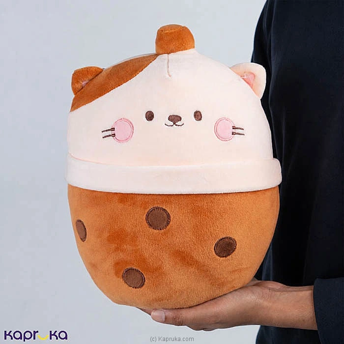 Caramel Kitty Bubble Tea Plush Toy - 10 Inch