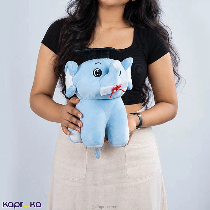 Sapphire Grad Elephant Teddy - 12 Inch