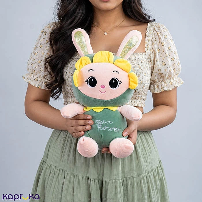 Olive Sunflower Bunny Plush Doll - 12 Inch