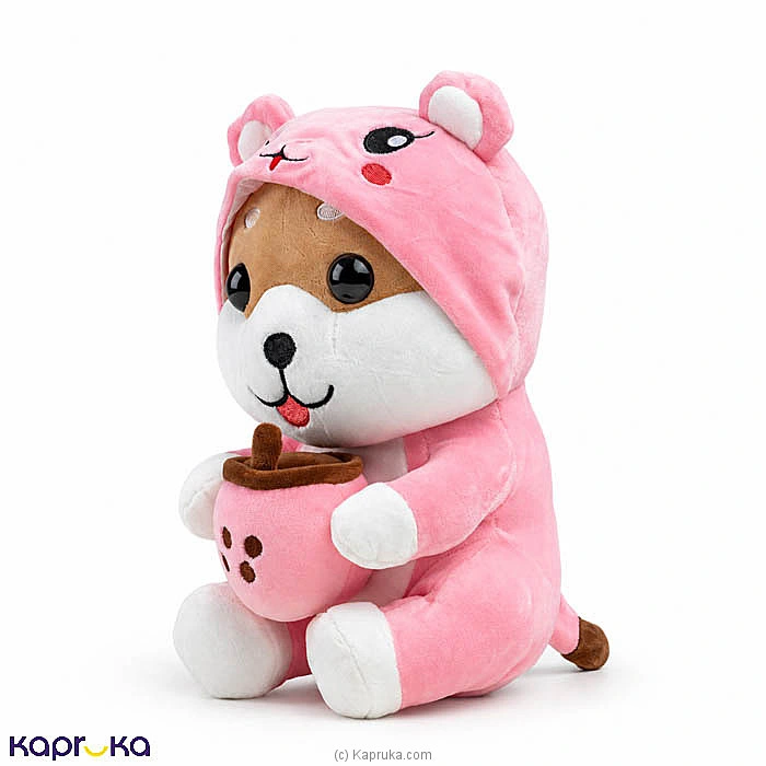 Pink Hoodie Shiba Inu Boba Plush Toy - 11 Inch