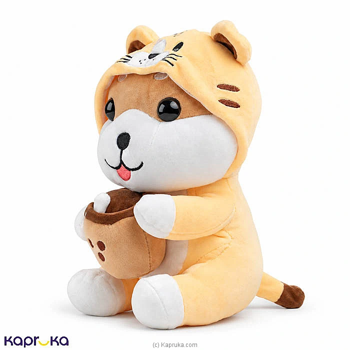 Yellow Tiger Hoodie Shiba Inu Boba Plush Toy - 11 Inch