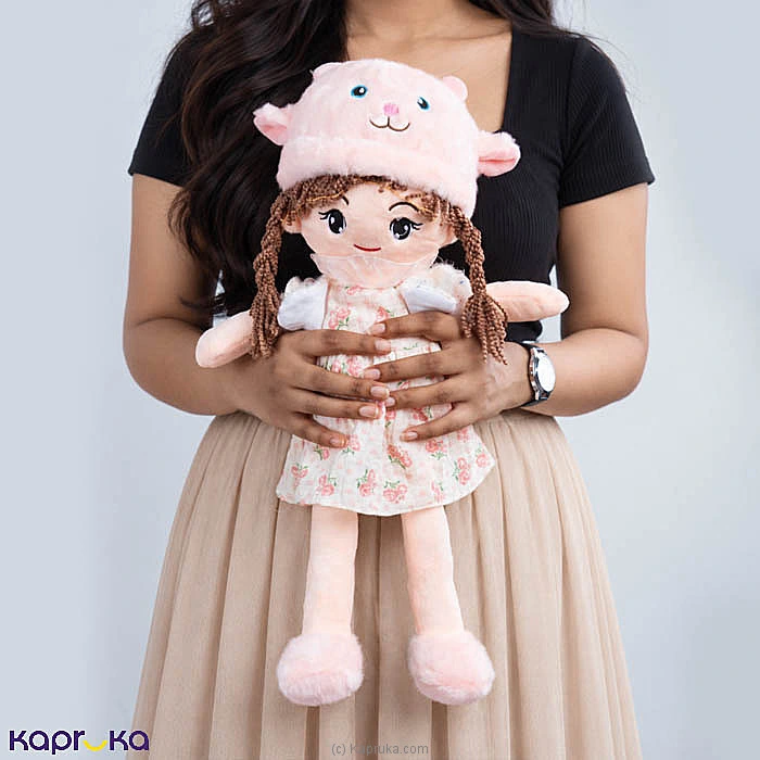 Rosalie Pink Floral Dress Girl Plush Doll - 18 Inch