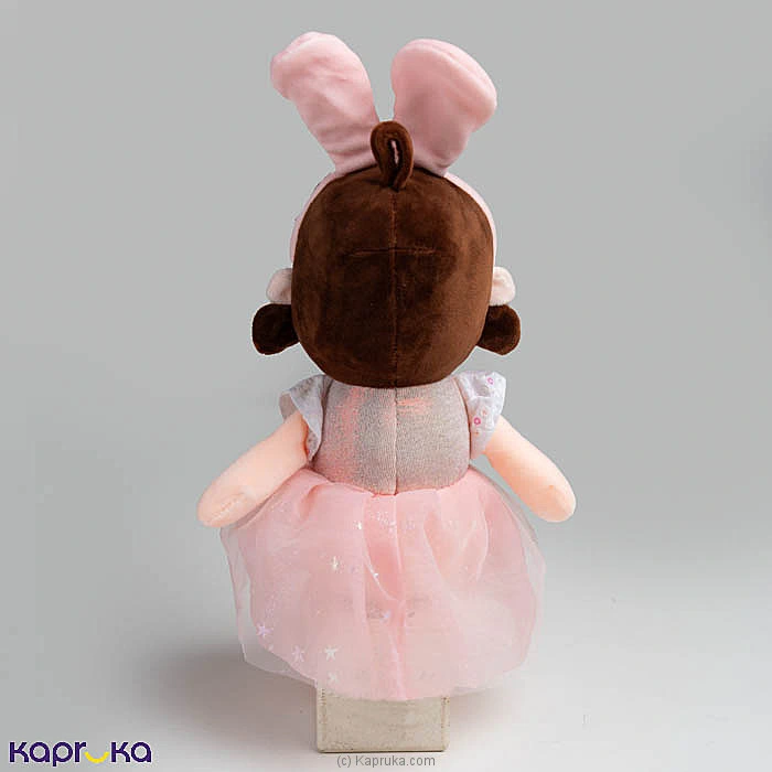Pink Bunny Ear Dress Girl Plush Doll - 16 Inch