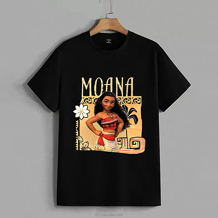 Disney Moana Adventure Spirit Kids  Adults Graphic T-Shirt   Black (Small)