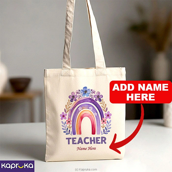 Personalized Teacher Appreciation Canvas Tote Bag (Medium)