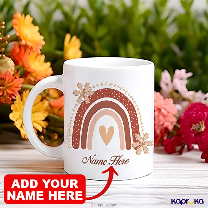 Personalized Rainbow And Floral Ceramic Mug For Children s Day - 11oz