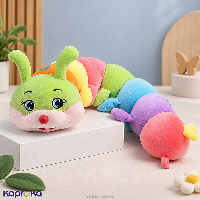Rainbow Caterpillar Hugging Plush Pillow - 30 Inch