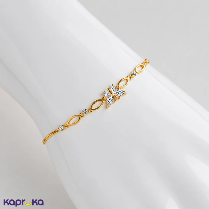Mallika Hemachandra 22kt Gold Bracelet Set With Cubic Zirconia (B98 1)