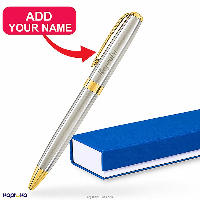 Personalized Signature Pen Silver With Gold Trim